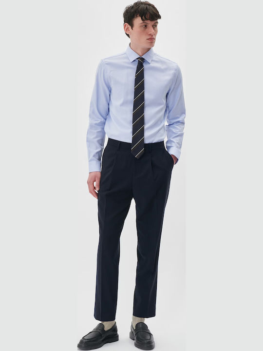 Langärmeliges Baumwollhemd in Normale Passform Chambray Blau 30207538-Blau