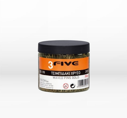 Farcom Απλά Τσιμπιδάκια Μαλλιών Χρυσά 3Five 250gr