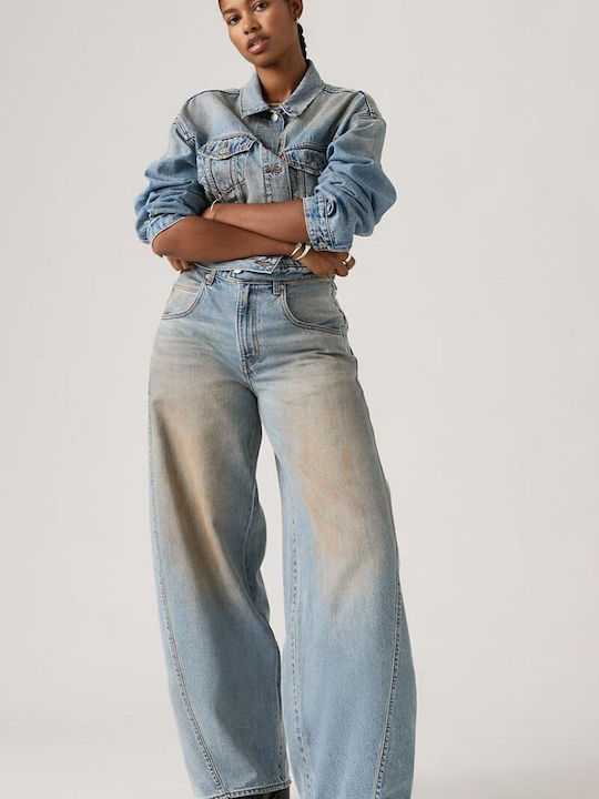 Barrel Women's Jean Trousers in Baggy Line Blue