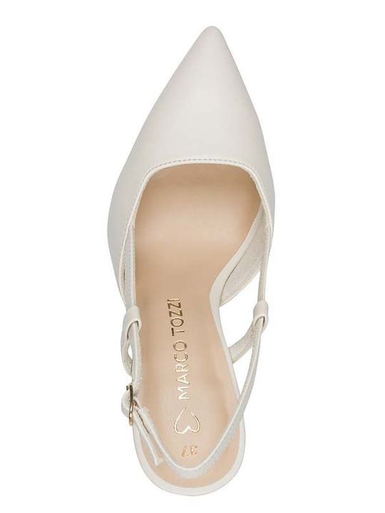 Pantofi cu toc cu Toc Stiletto & Curea Ecru