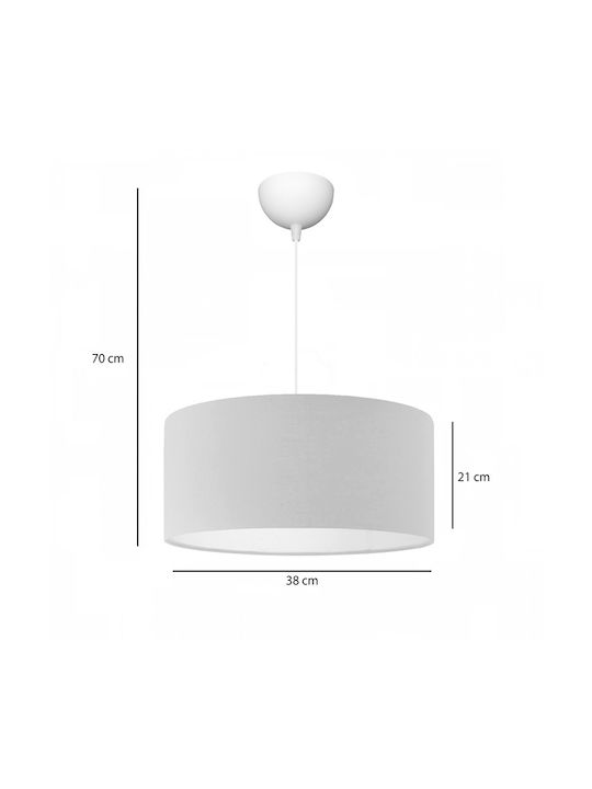 Pakketo Pwl-1091 Pendant Light Gray with Socket E27 38x38x21cm