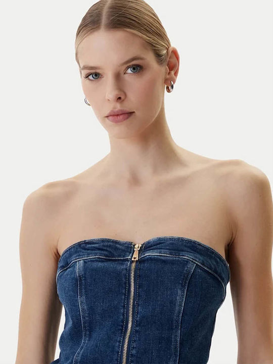Γυναικεία Strapless Ολόσωμη Φόρμα Blue