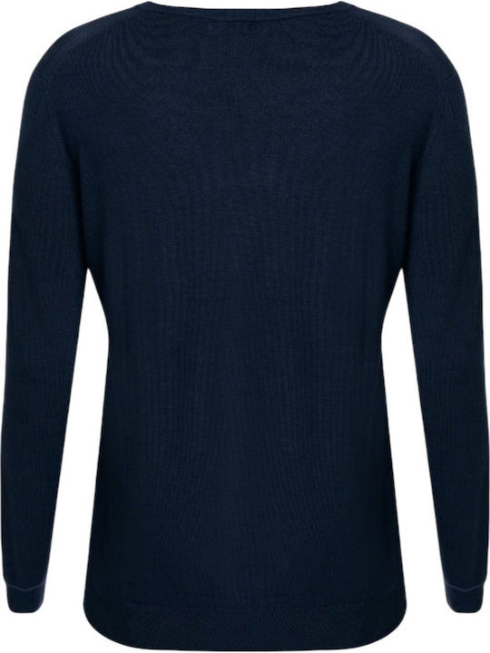 Long Sleeve Navy Blouse