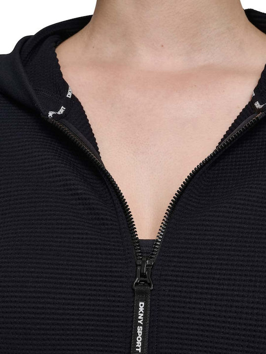 Women's Sweatshirt Jacket Hooded Black