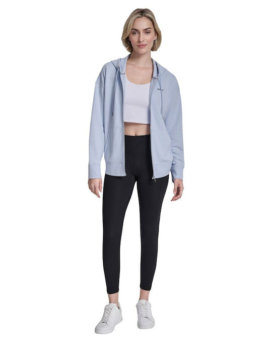 Women's Sweatshirt Jacket Hooded Light Blue