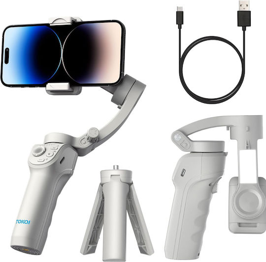Gimbal Mobil cu Stabilizator pe 3 Axe și o durată de viață a bateriei de 8 ore Argintiu