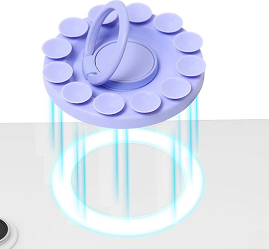 Bigben Connected Ring Holder Suction Cup Ring Stand Magsafe Compatible Purple