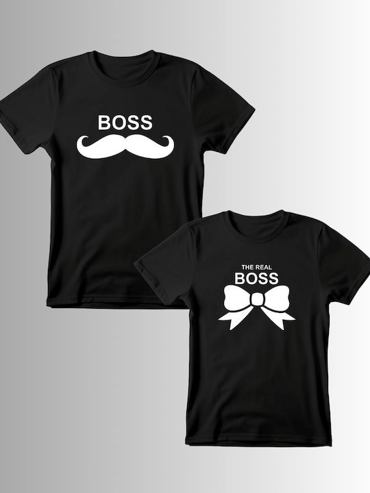 Funny Print T-shirt Real Boss Wtb304 Black