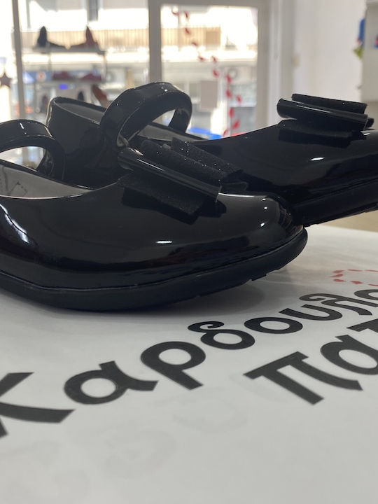 Παιδικές Μπαλαρίνες Ανατομικές με Σκρατς Λουστρίνι Μαύρες