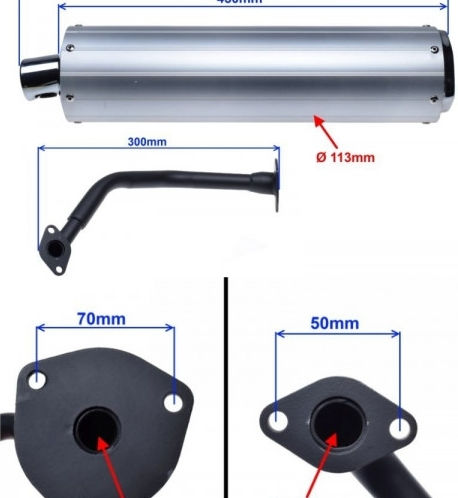 Evacuare Racing Scooter Chinezesc 4t R12