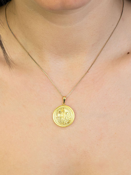 Kiriakos Gofas Pendant Kids Talisman Konstantinato made of Gold 9K KN594