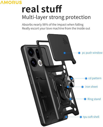 Amorus Back Cover Πλαστικό Μαύρο (Oppo Find X9 5G)