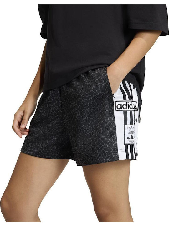 Allover Print Damen-Shorts Aktivbekleidung Schwarz