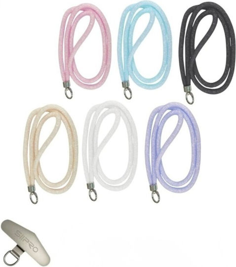 Glitter Neck Strap Metallic Hook Smartphone Case White White Strap Mobile Phone Cord