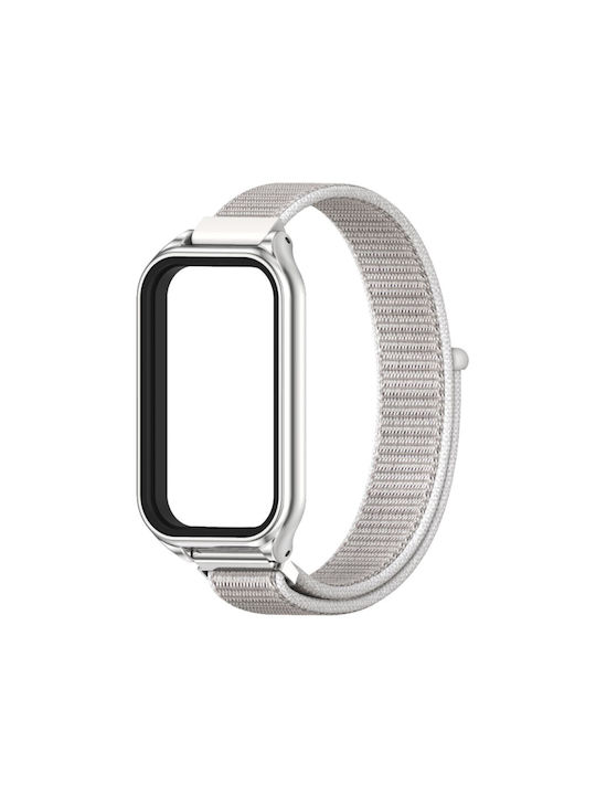 Xiaomi Smart Band 8 Active Mijobs Λουράκι Nylon White Grey