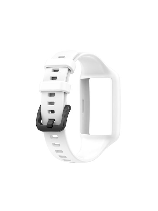 Huawei Band 7 6 Pro 6 Honor Band 7 6 Универсална Интегрирана Силиконова Каишка Бяла