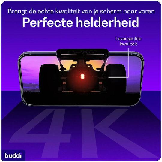 Tempered Glass iPhone 16e 14 13 13 Pro Buddi Easy Fit Full Face Scratch Resistant Screen Protector 2 Pieces Black