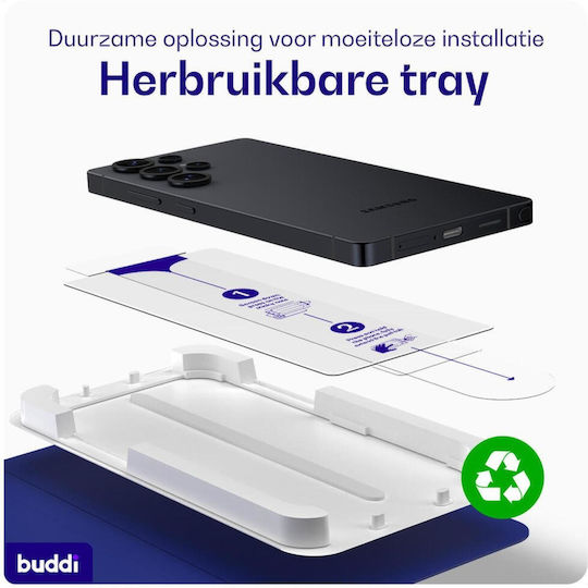 Tempered Glass Compatible With Samsung Galaxy S25 Ultra Buddi Easy Fit Scratch Resistant Screen Protection Glass 2 Pieces Clear