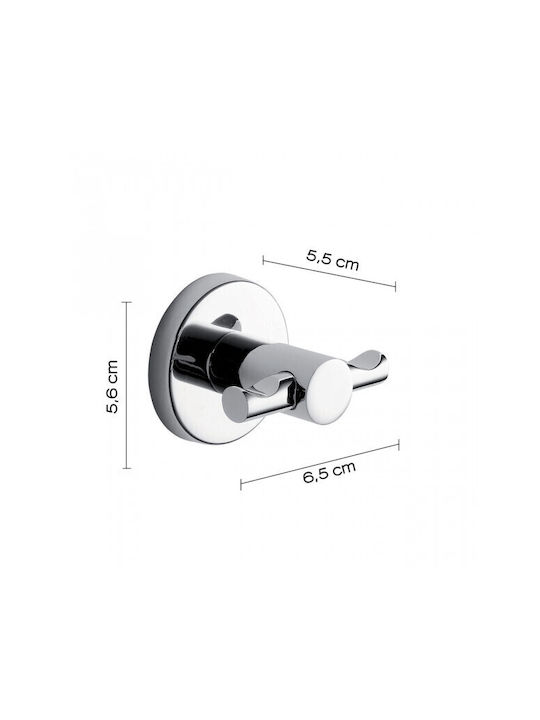 Piccadilly Double Wall-Mounted Bathroom Rail Inox Silver