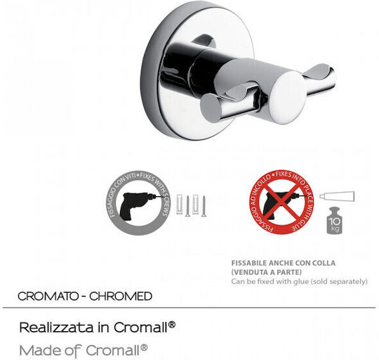 Piccadilly Double Wall-Mounted Bathroom Rail Inox Silver