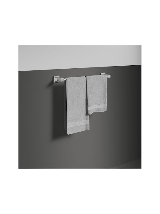Ideal Standard Iom Square Ράγα Μπάνιου Μονή Επιτοίχια με Βίδες Inox Ασημί