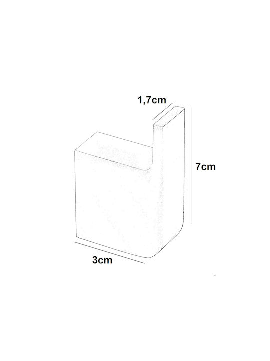 Bronze Art Bathroom Hook Single with Screws 1.7x7cm Silver