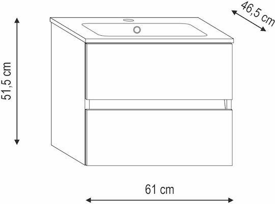 Cosmos 60cm Hanging Bathroom Base Anthracite Grey
