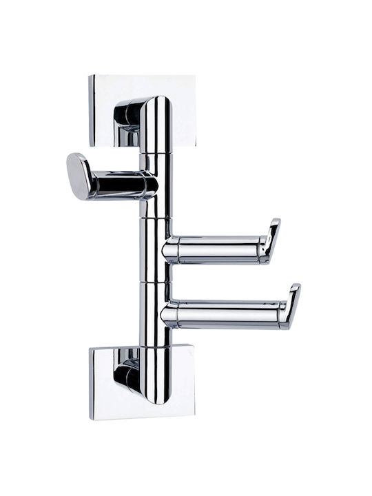 Bronze Art Triple Wall-Mounted Bathroom Hook Silver