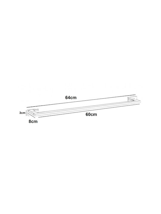 Bronze Art Single Wall-Mounted Bathroom Rail ​60x60cm Black