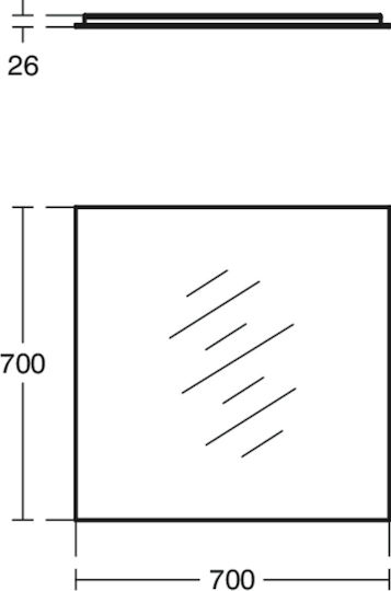 Ideal Standard Oglindă de Baie Pătrată Lumini LED 70x70cm