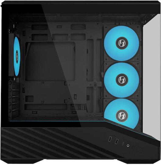 Lian Li Vector V100 Gaming Mini Tower Computer Case with Side Window and RGB Lighting Black