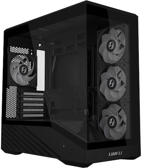 Lian Li Vector V100 Gaming Mini Tower Computer Case with Side Window and RGB Lighting Black