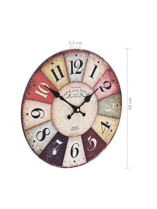 vidaXL Antikes Wanduhr Hölzernes Ecru Ø60cm