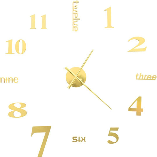 vidaXL 3D Wall Clock Sticker Metallic Black Ø100cm