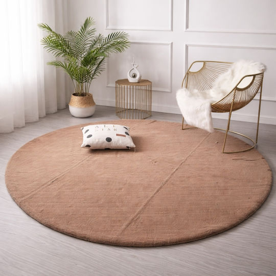 My Home Luxury Килим Кръгла Shaggy Camel
