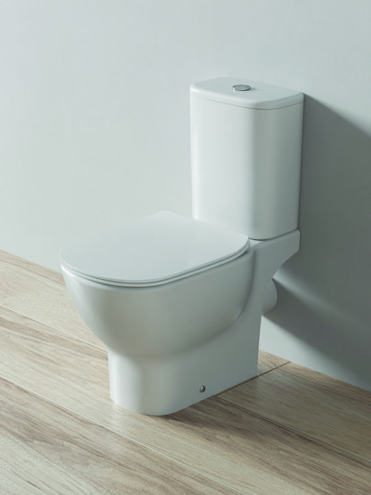 Ideal Standard Тоалетна, стояща на пода с тоалетна чиния с Капак Duroplast Софт Клоуз Бяла
