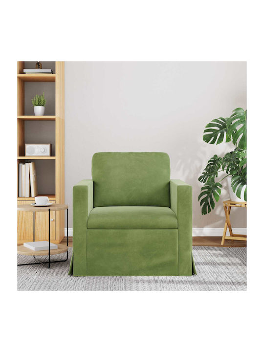 Polițronă Velur Verde Deschis 78x78x80cm