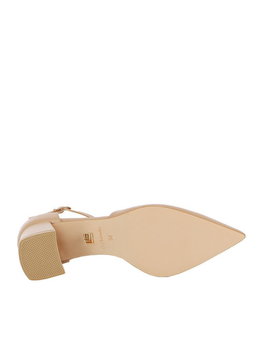Damen Ballerinas aus Leder in Beige Farbe