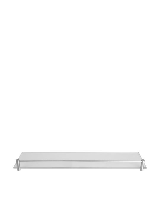 Karag Mensole Επιτοίχια Ραφιέρα Μπάνιου Γυάλινη 40x10x4cm Ασημί
