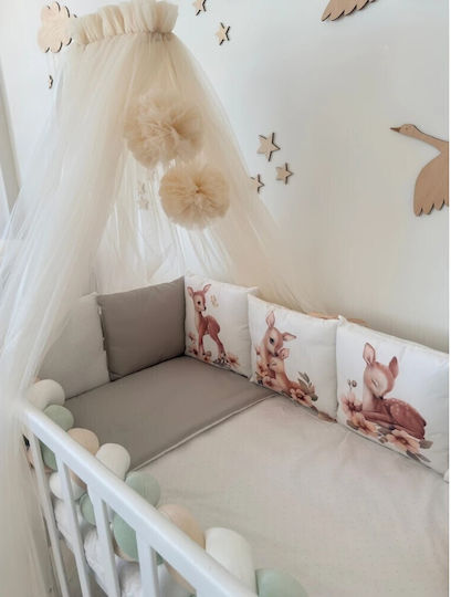 IngVart Baby Bedding Set for Crib White 7 Pieces SETELAFPETAL-60