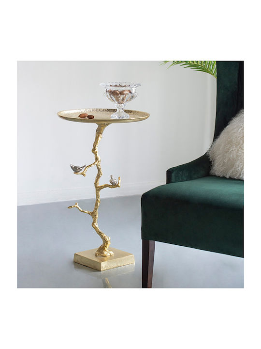 Round Side Coffee Table Branch Metal Gold Silver W43xL43xH70cm