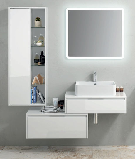 Adriatica Waschtisch ohne Waschbecken Gloss White
