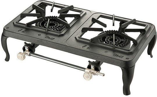 Foker Q.P. 243-0002-SN Countertop Burner Flüssiggas Double Schwarz