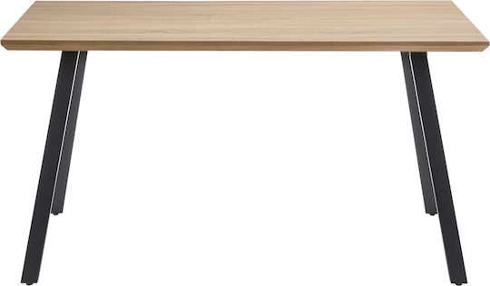 Τραπεζαρίας Sonoma/μαύρο 140x80x76εκ.