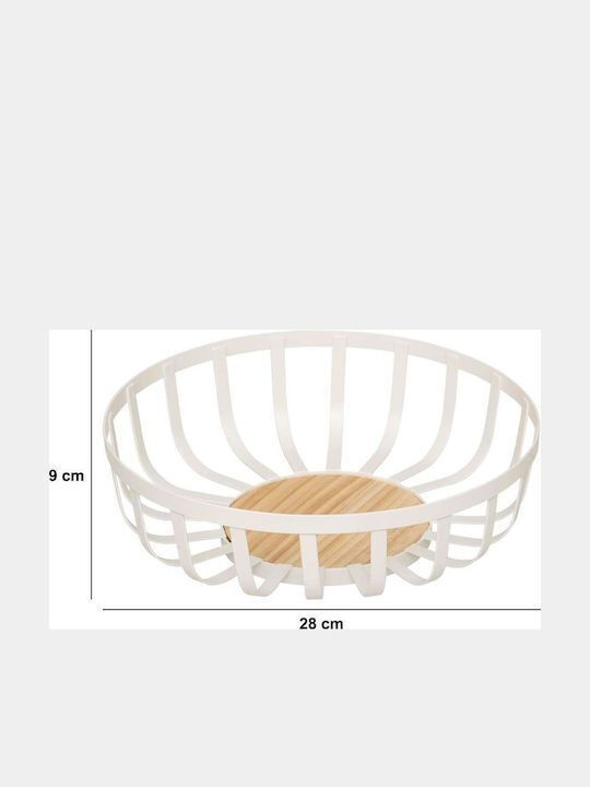 Secret de Gourmet Fruit Bowl Metallic White 28x9x28cm