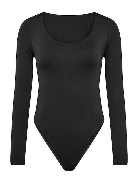 Celestino Дамско Боди С Кръгло Деколте Slim Fit Черно