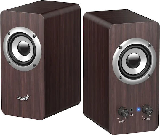Genius SP-HF400 2.0 Speakers 10W Brown