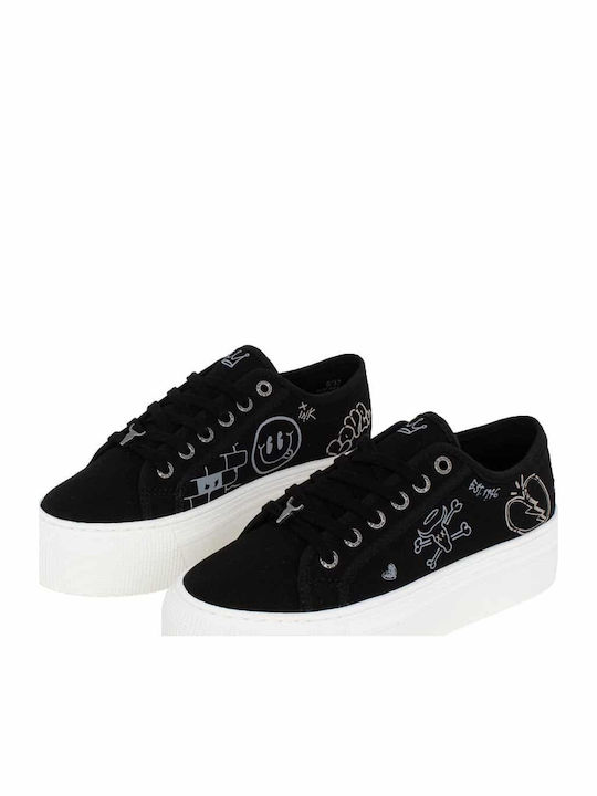 Rhea Damen Flatforms Sneakers Schwarz 0112000576