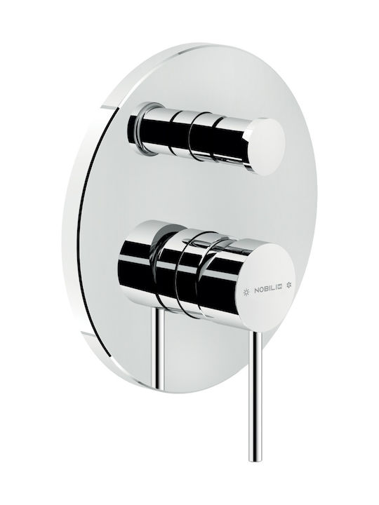 Nobili Built-in Mixer & Supply Set for Shower Silver