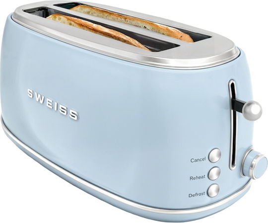 Sweiss Toaster 2 Schlitze 1500W Blau